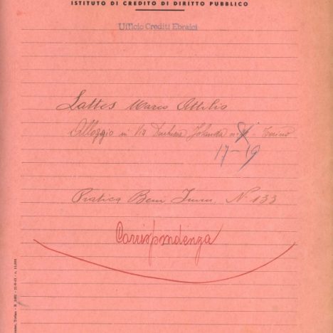 Pratica Lattes Marco, copertina (ASSP, III, 386)