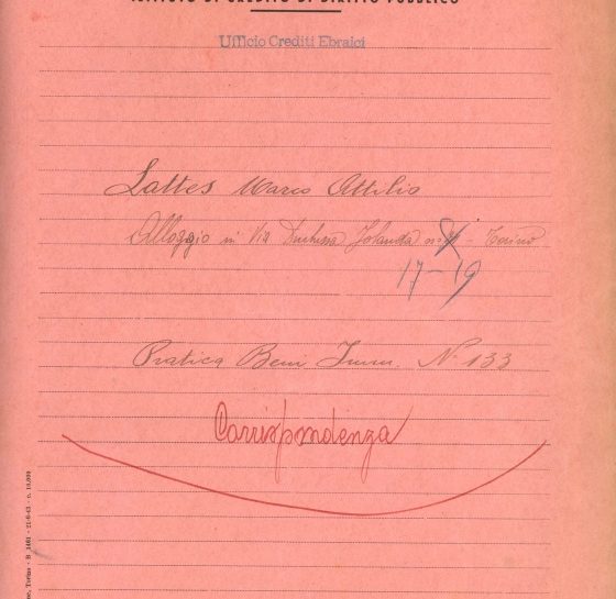 Pratica Lattes Marco, copertina (ASSP, III, 386)